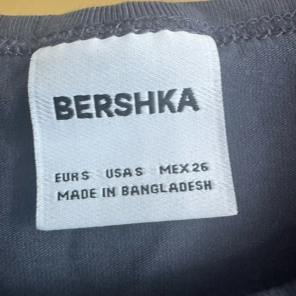 Bershka Blue Graphic Teddy T-Shirt